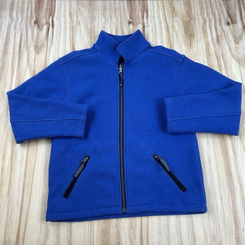 Ibex Women's Full Zip Wool Jacket Blue Large Warm Cozy Outdoor Casual Read